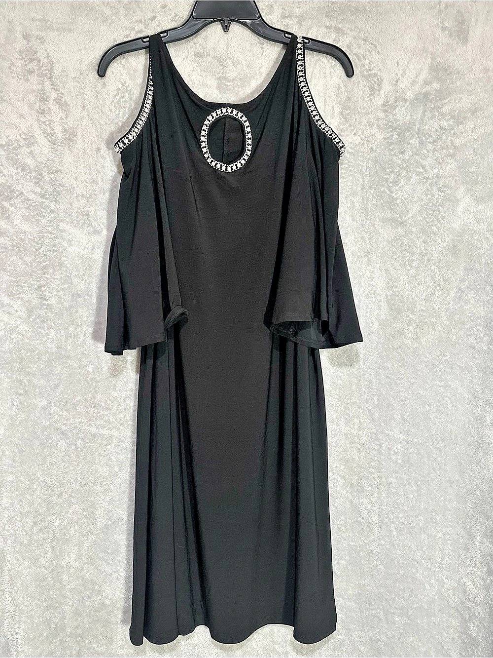 JBS Women Embellished Black Maxi Dress Size 2X Like New